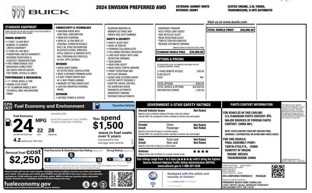 2024 Buick Envision Preferred White at Classic Elite Chevrolet Sugar Land