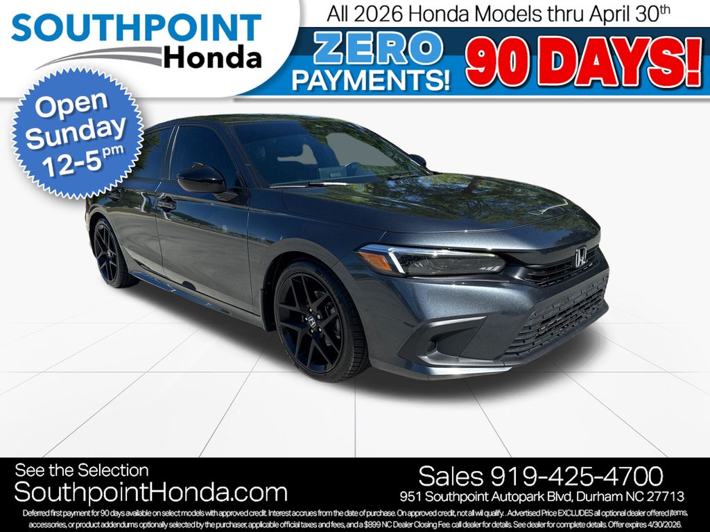 Meteorite Gray Metallic 2024 Honda Civic Sport FWD Sedan Front-Wheel Drive Continuously Variable Transmission