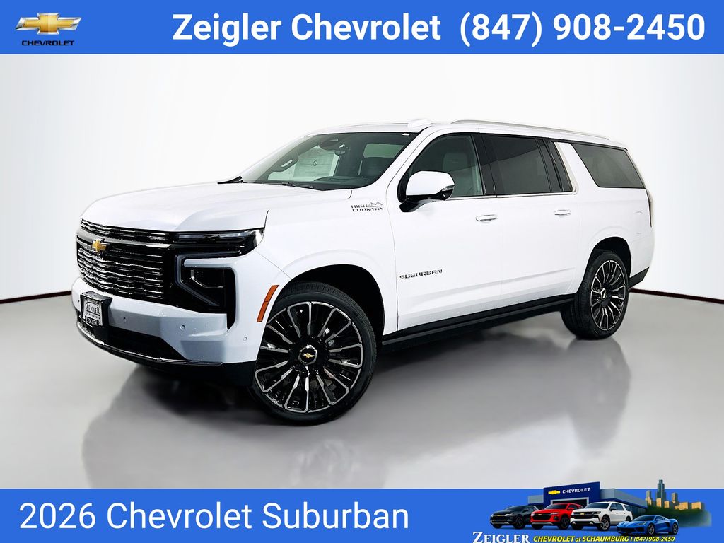 Polar White Tricoat 2026 Chevrolet Suburban High Country 4WD SUV / Crossover Four-Wheel Drive