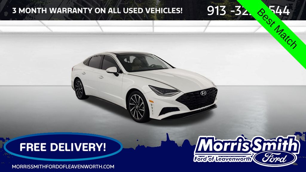 Quartz White 2021 Hyundai Sonata Sedan Front-Wheel Drive 8-Speed Automatic Overdrive