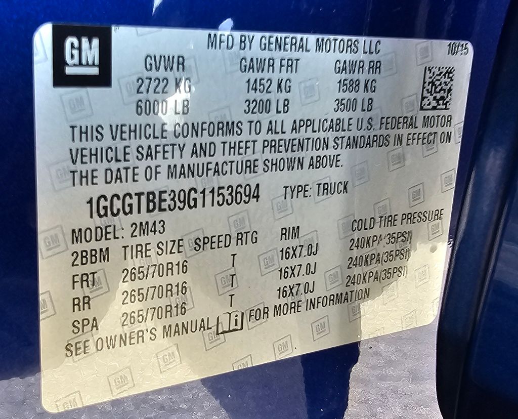 2016 Chevrolet Colorado WT