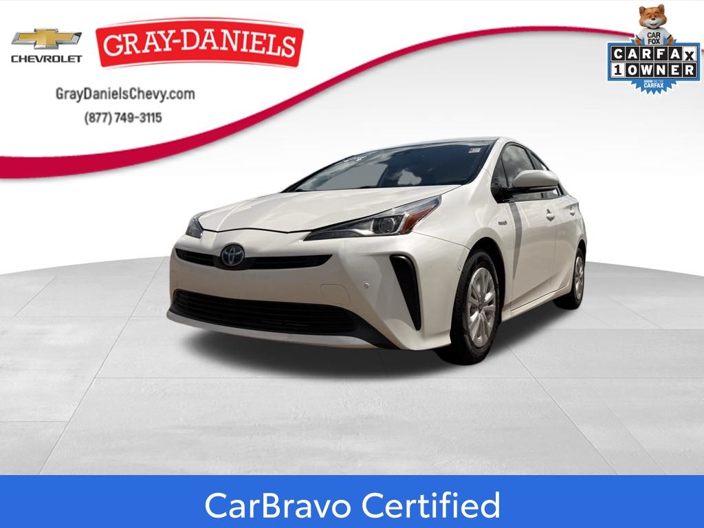 Super White 2019 Toyota Prius L Eco FWD Hatchback Front-Wheel Drive Continuously Variable Transmission
