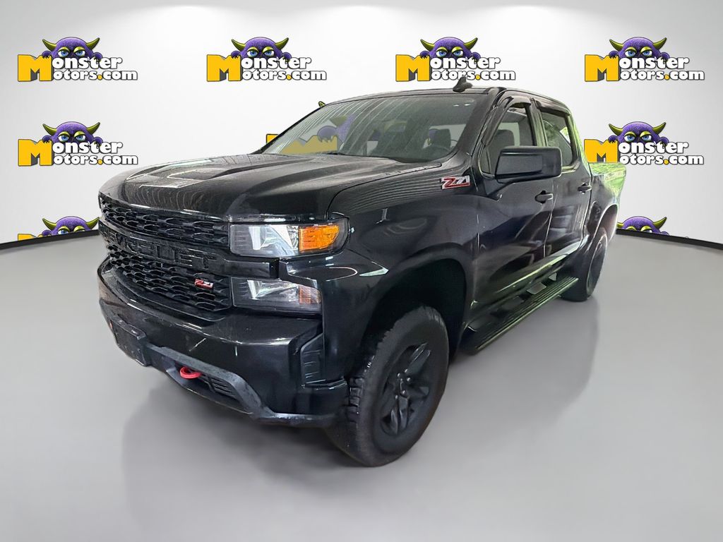Black 2020 Chevrolet Silverado 1500 Custom Trail Boss Crew Cab 4WD Pickup Truck Four-Wheel Drive 6-Speed Automatic Overdrive