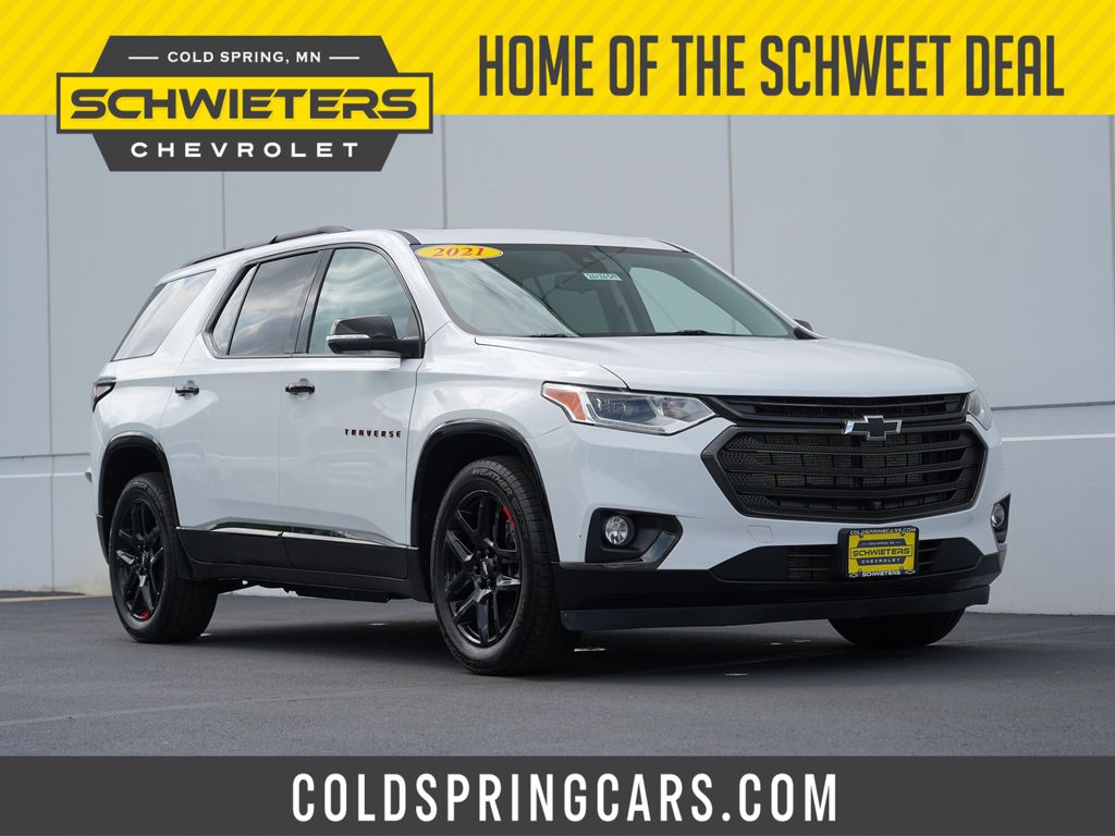 Summit White 2021 Chevrolet Traverse SUV / Crossover Four-Wheel Drive 9-Speed Automatic
