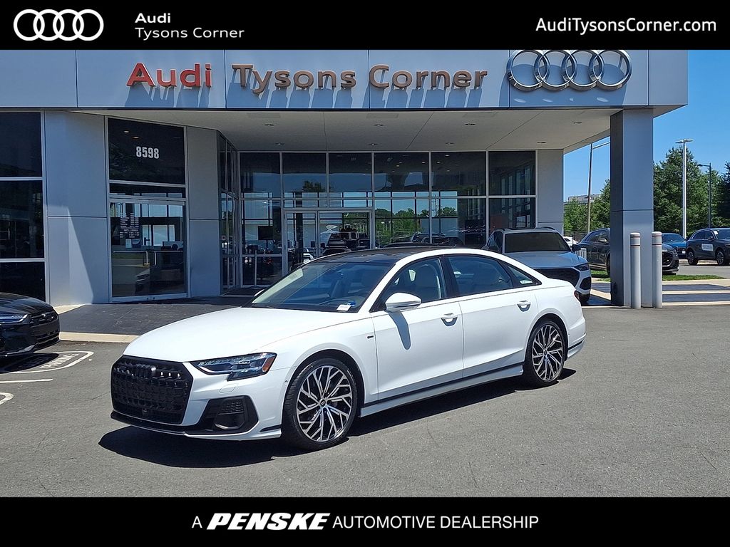Glacier White 2023 Audi A8 L quattro 55 TFSI Sedan All-Wheel Drive 8-Speed Automatic