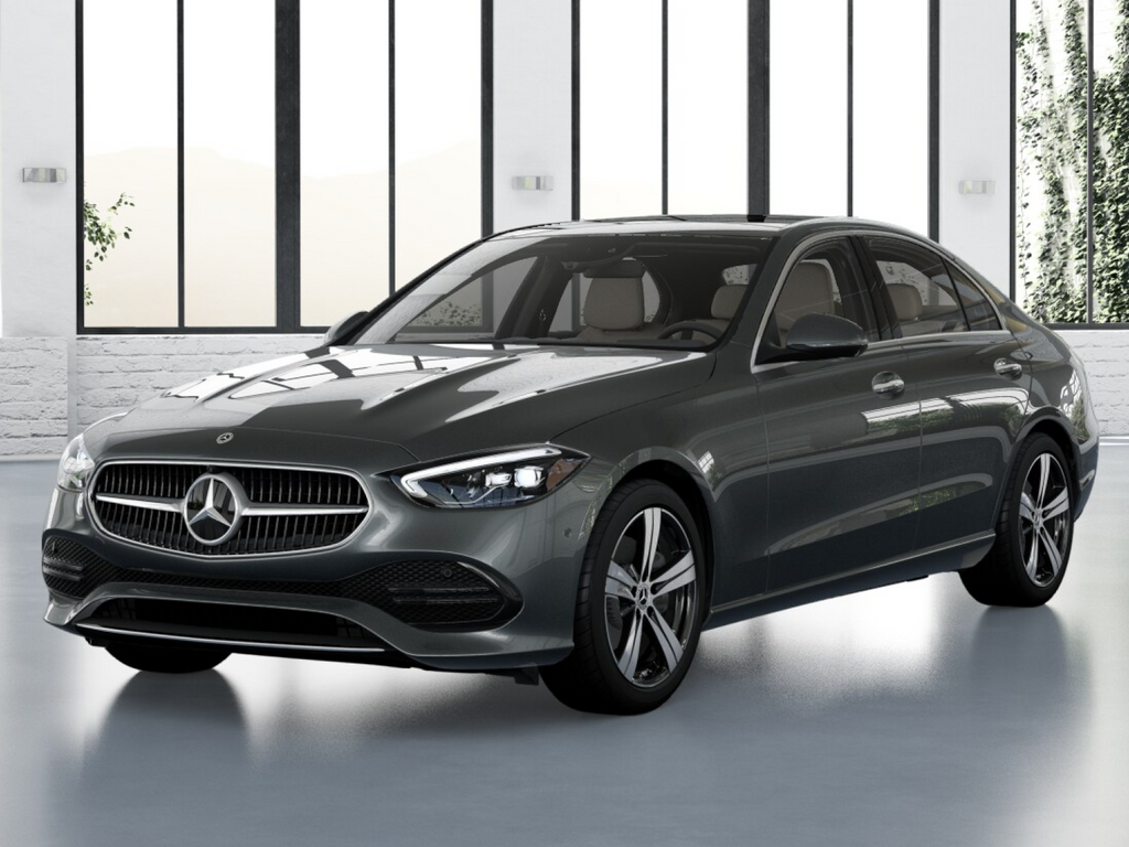 Gray (Selenite Grey Metallic) 2026 Mercedes-Benz C-Class Sedan All-Wheel Drive 9-Speed Automatic