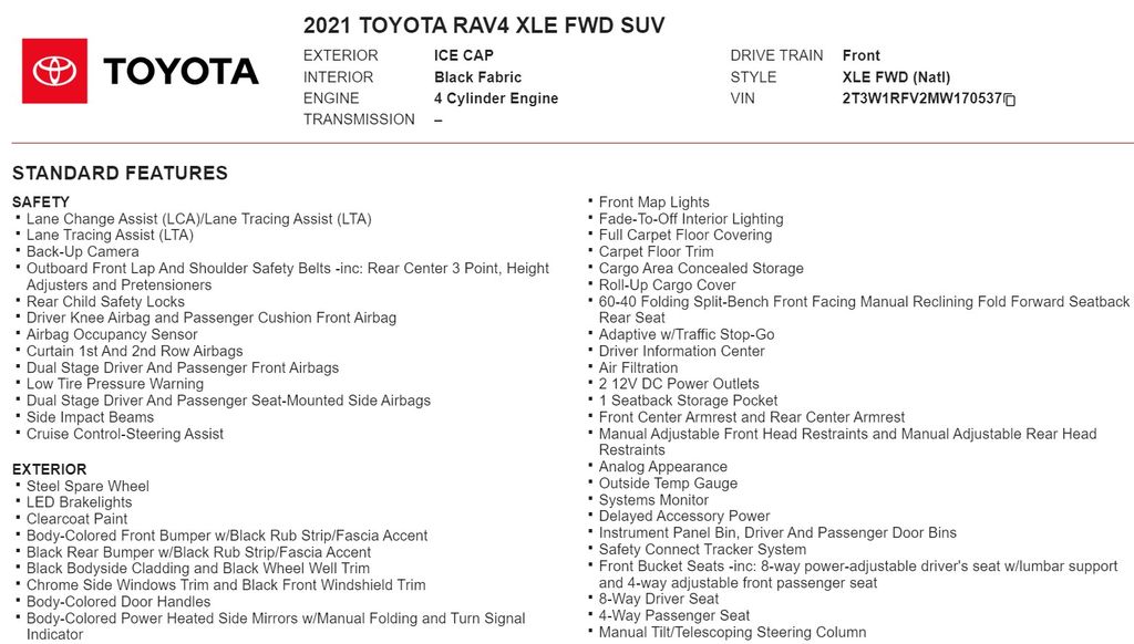 2021 Toyota RAV4 XLE 17