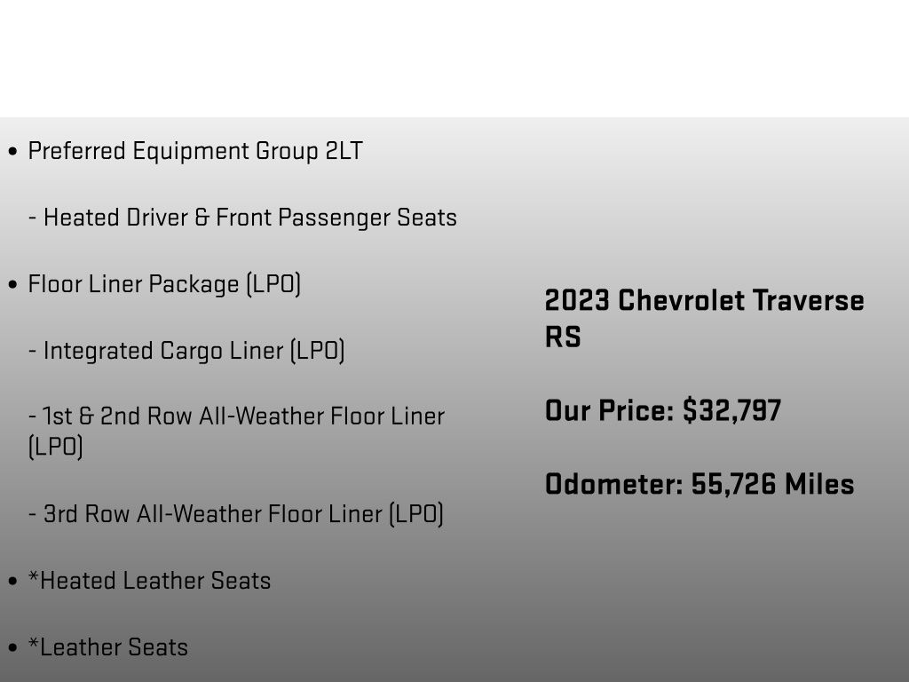 2023 Chevrolet Traverse RS Black at Carlisle Cadillac Buick GMC