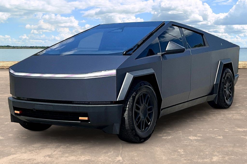 Blue 2024 Tesla Cybertruck Crew Cab AWD Pickup Truck All-Wheel Drive 1-Speed Automatic