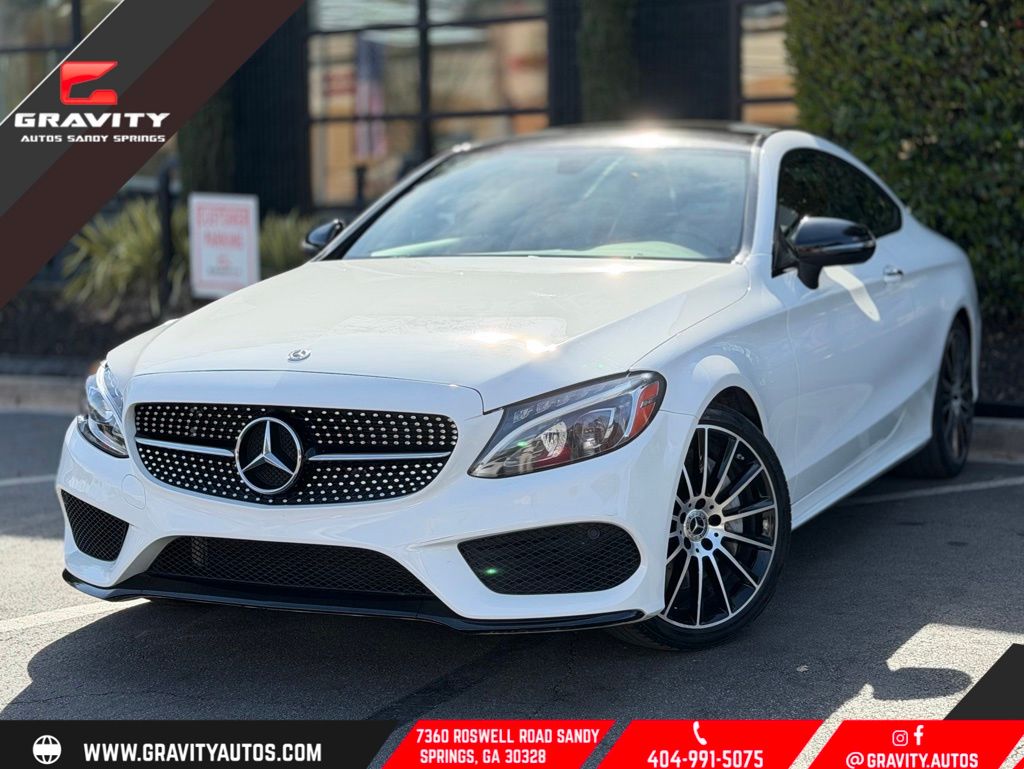 White 2018 Mercedes-Benz C-Class C 300 Coupe RWD Coupe Rear-Wheel Drive 9-Speed Automatic