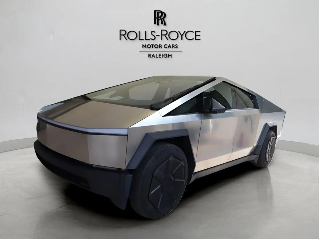 Silver 2024 Tesla Cybertruck Pickup Truck All-Wheel Drive 1-Speed Automatic