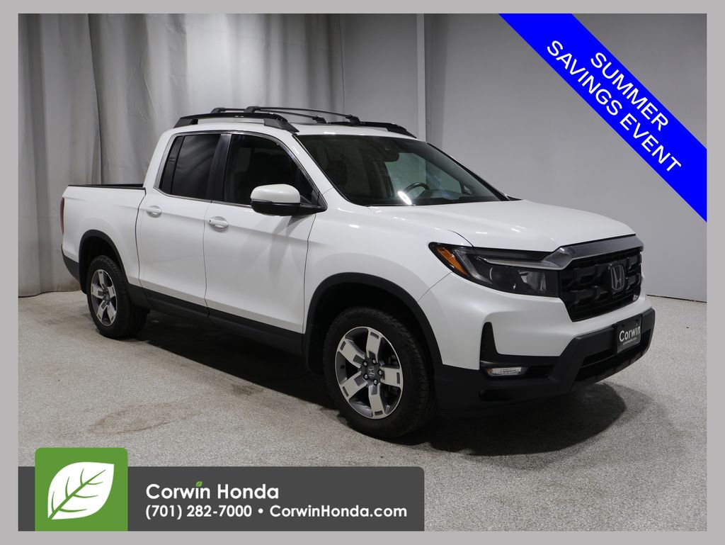 Platinum White Pearl 2024 Honda Ridgeline Pickup Truck All-Wheel Drive 9-Speed Automatic