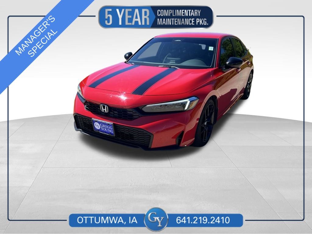 Red 2025 Honda Civic Sedan Front-Wheel Drive Continuously Variable Transmission