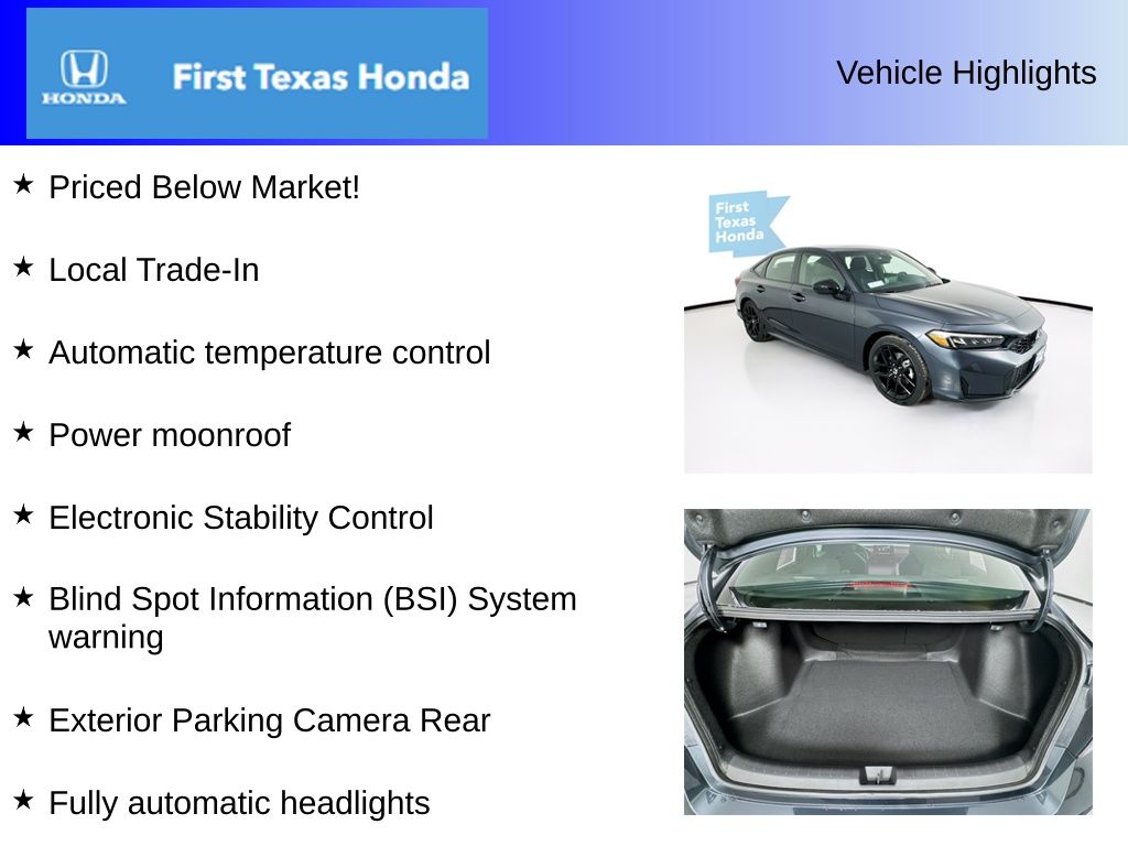 Used Car 2025 Honda Civic Hybrid  Sport For Sale Under $30,000 In Austin, Texas
