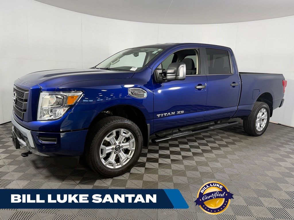 Deep Blue Pearl 2024 Nissan Titan Pickup Truck 9-Speed Automatic