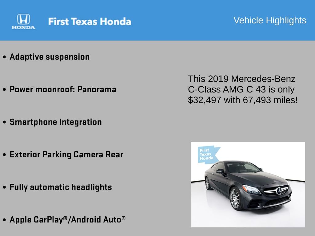 2019 Mercedes-benz C-class  C 43 Amg® In Austin, Texas