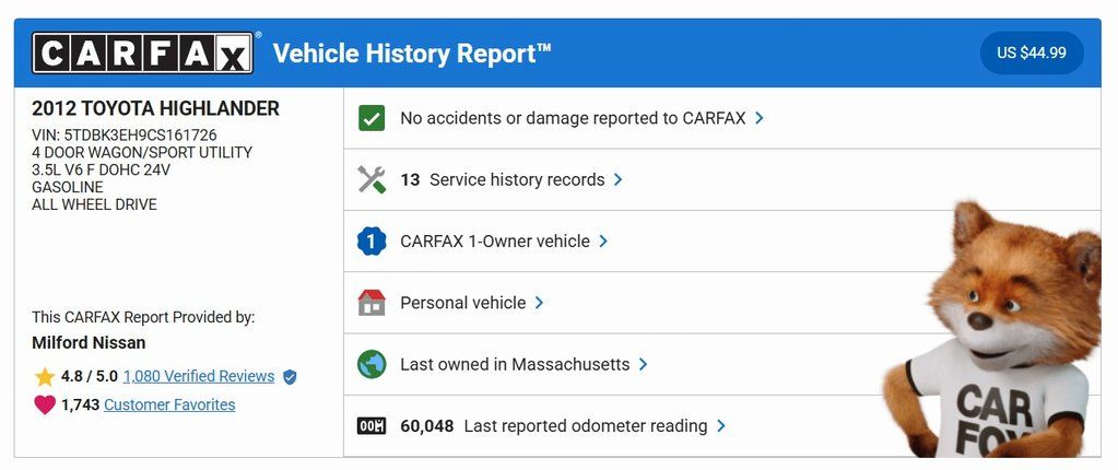 2012 Toyota Highlander Base AWD
