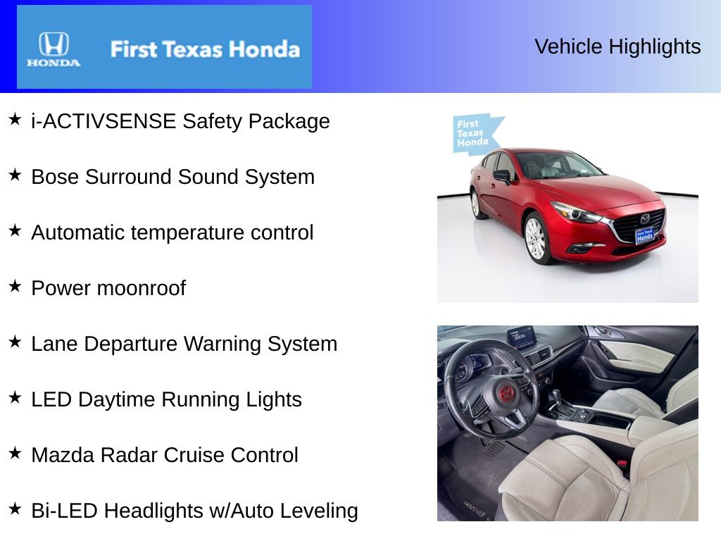 Used Car 2017 Mazda Mazda3  Grand Touring For Sale Under $12,000 In Austin, Texas