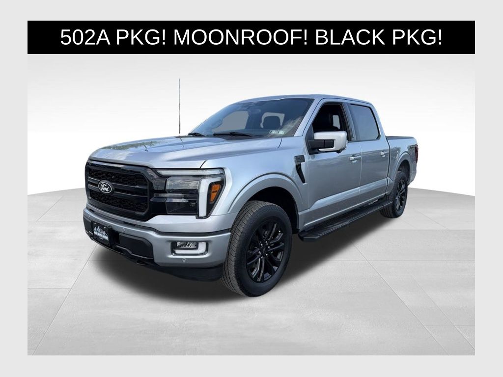 Iconic Silver Metallic 2024 Ford F-150 Lariat SuperCrew 4WD Pickup Truck Four-Wheel Drive Automatic