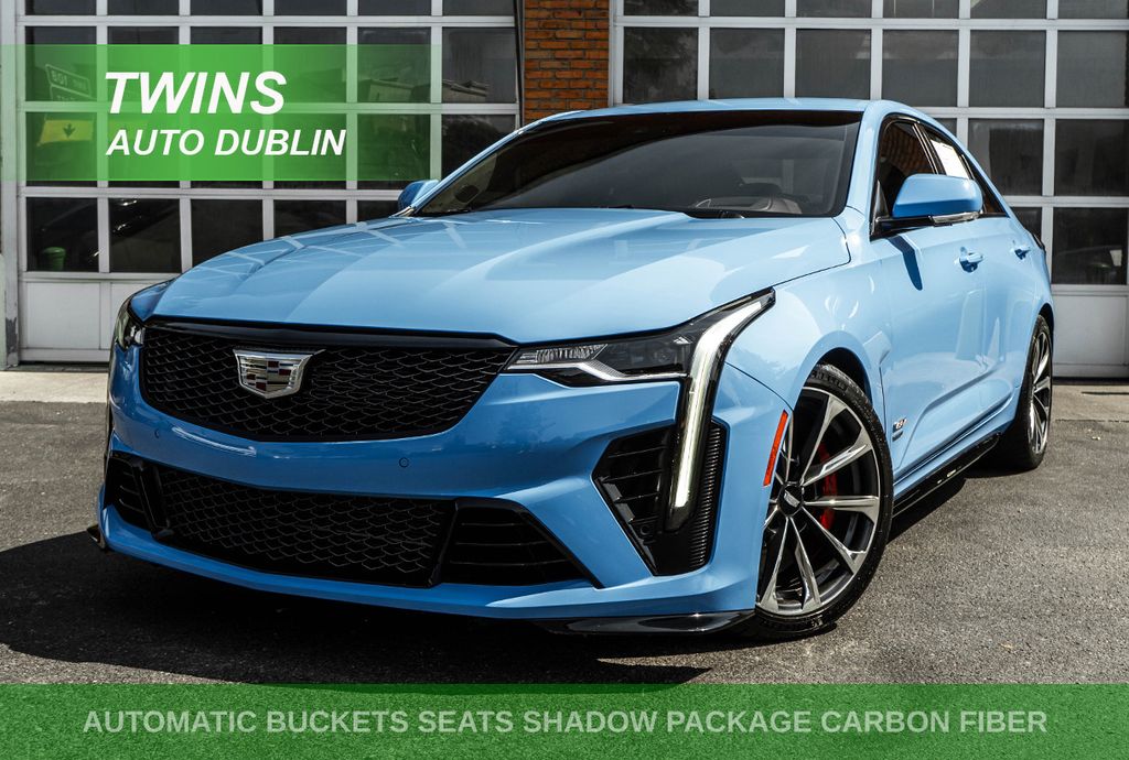 Electric Blue 2023 Cadillac CT4-V Blackwing Sedan Rear-Wheel Drive Automatic