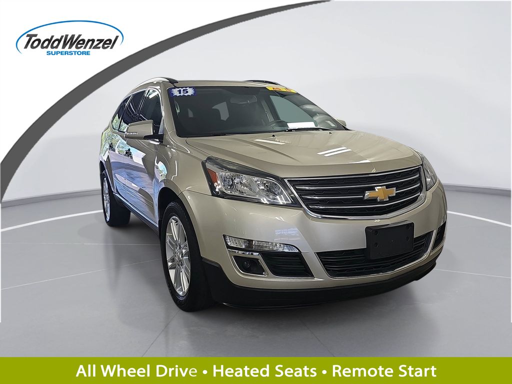 Champagne Silver Metallic 2015 Chevrolet Traverse SUV / Crossover All-Wheel Drive 6-Speed Automatic