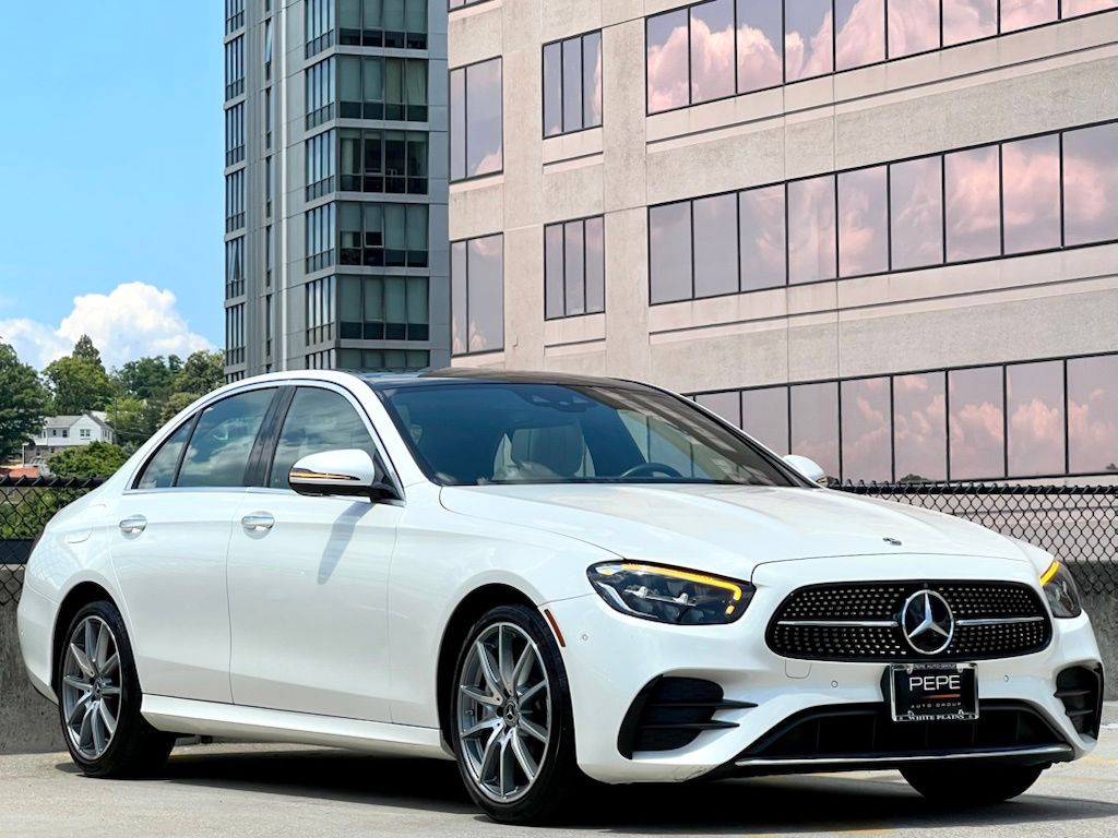 MANUFAKTUR Diamond White Metallic 2023 Mercedes-Benz E-Class Sedan All-Wheel Drive 9-Speed Automatic