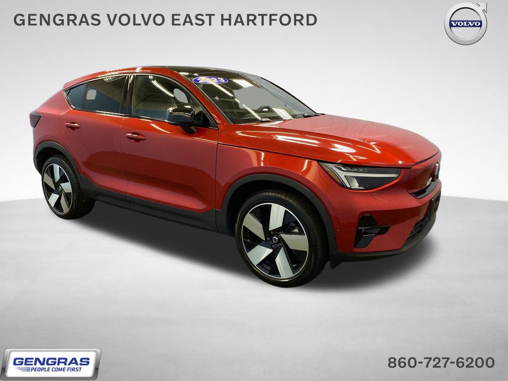 Fusion Red Metallic 2023 Volvo C40 Recharge Twin Plus eAWD SUV / Crossover All-Wheel Drive 1-Speed Automatic