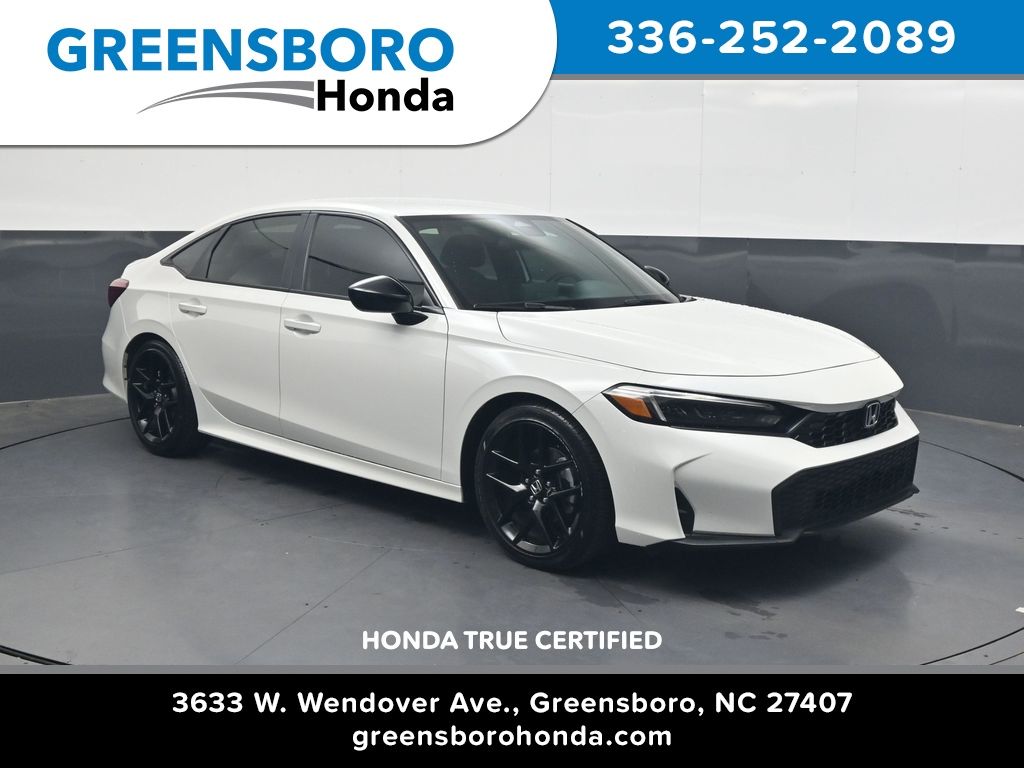 Platinum White Pearl 2026 Honda Civic Sedan Front-Wheel Drive Continuously Variable Transmission