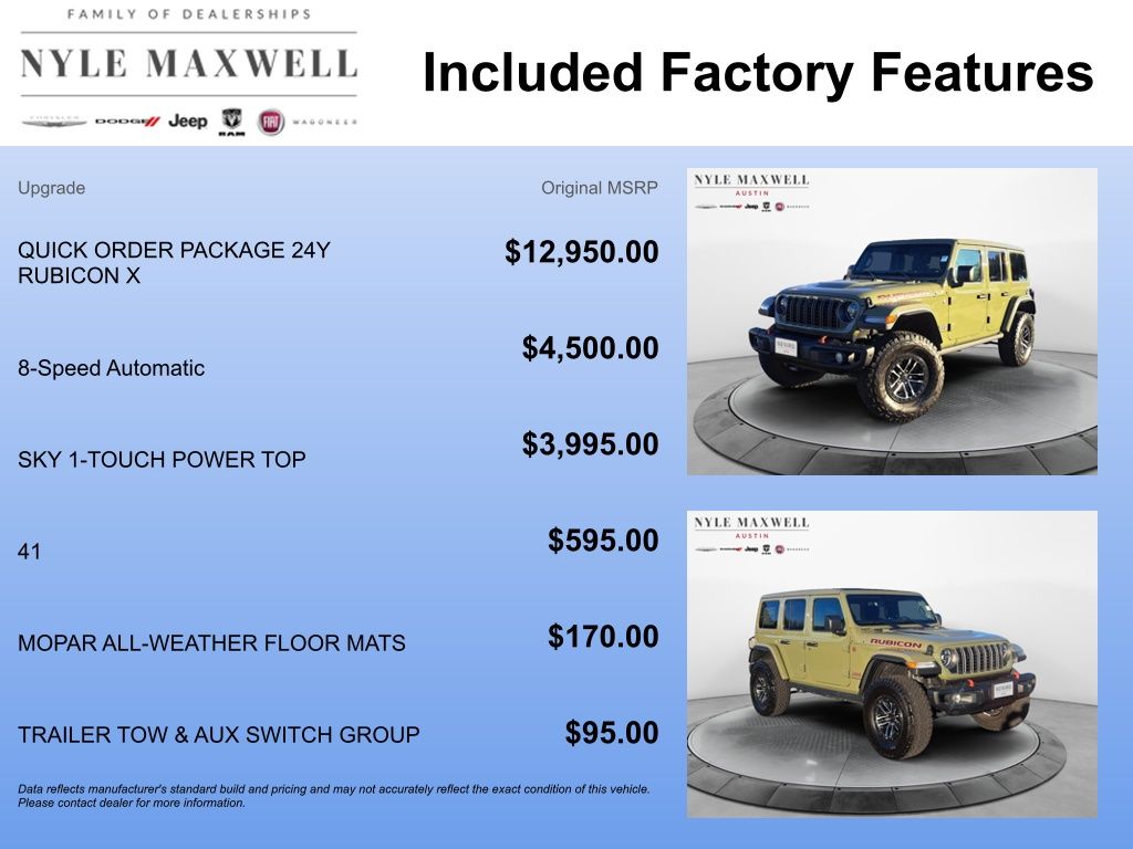 New Car 2025 Jeep Wrangler  Rubicon X For Sale Under $60,000 In Austin, Texas