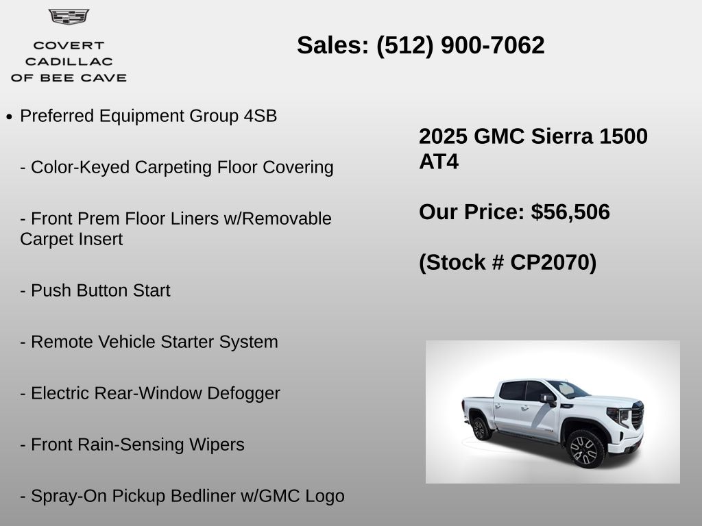 Used Car 2025 Gmc Sierra 1500  At4 For Sale Under $60,000 In Austin, Texas