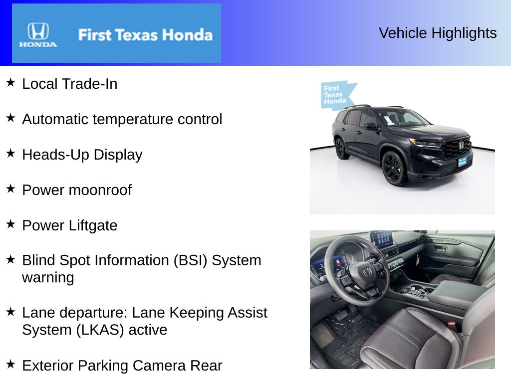 Used Car 2025 Honda Pilot  Black Edition For Sale Under $50,000 In Austin, Texas