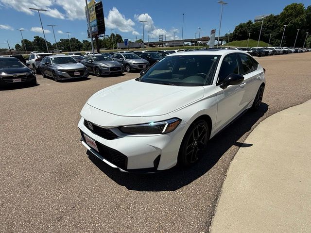 Gray (Platinum) 2025 Honda Civic Hybrid Sport Hatchback FWD Hatchback Front-Wheel Drive Continuously Variable Transmission