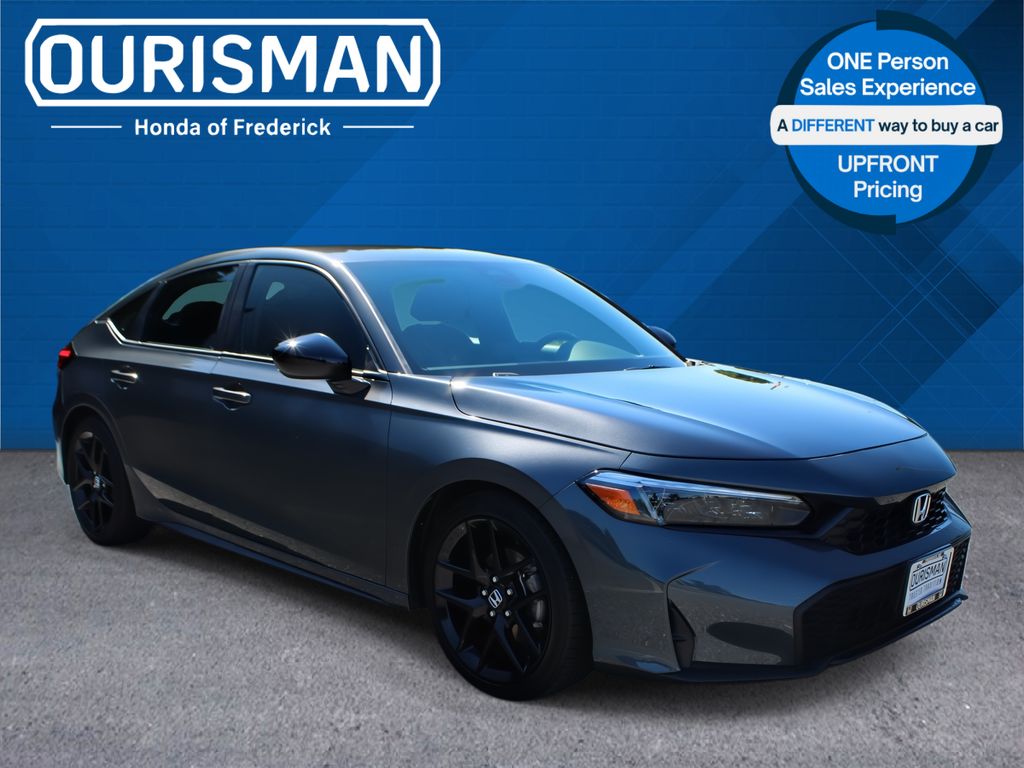 Gray 2025 Honda Civic Hatchback Sport FWD Hatchback Front-Wheel Drive Continuously Variable Transmission
