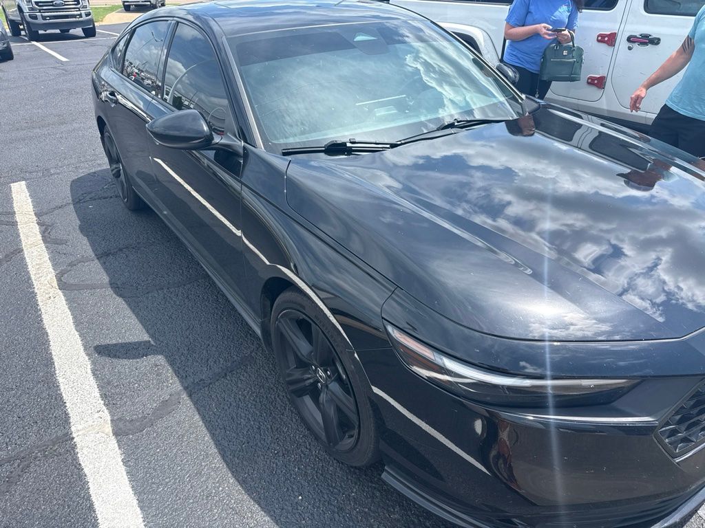 Crystal Black Pearl 2023 Honda Accord Hybrid Sport-L FWD Sedan Front-Wheel Drive Continuously Variable Transmission