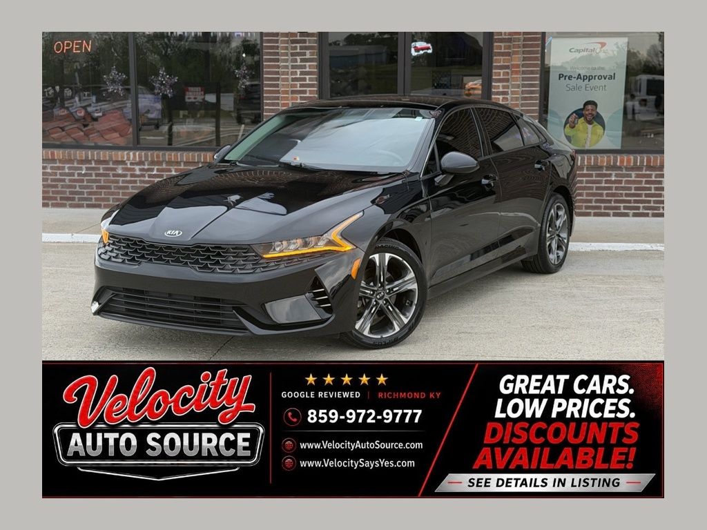 Ebony Black 2021 Kia K5 EX FWD Sedan Front-Wheel Drive 8-Speed Automatic
