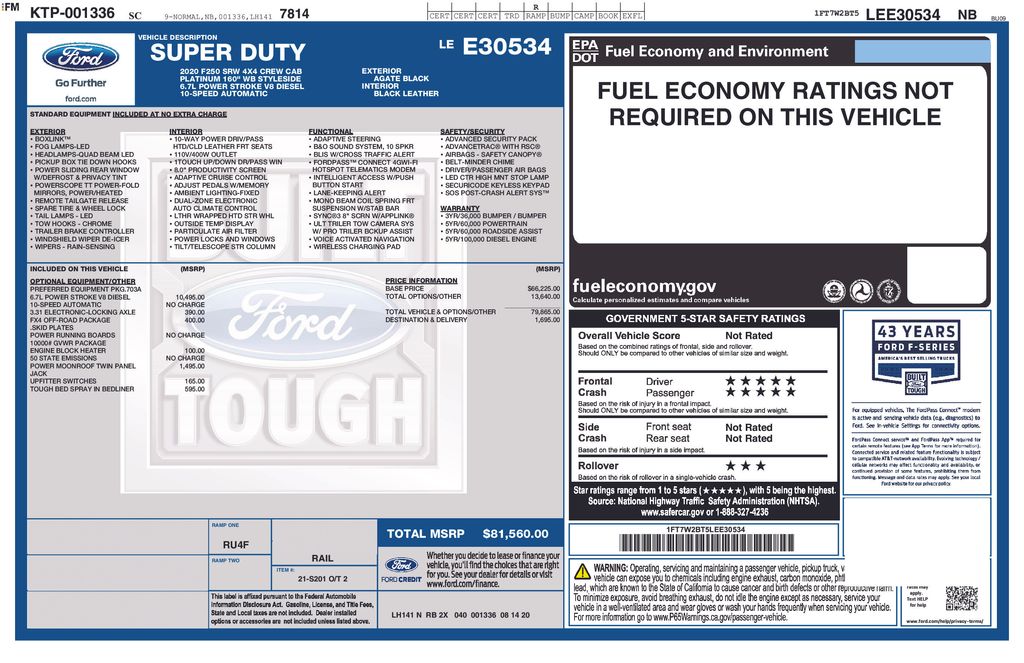 2020 Ford F-250SD Platinum Black at Walterboro Ford