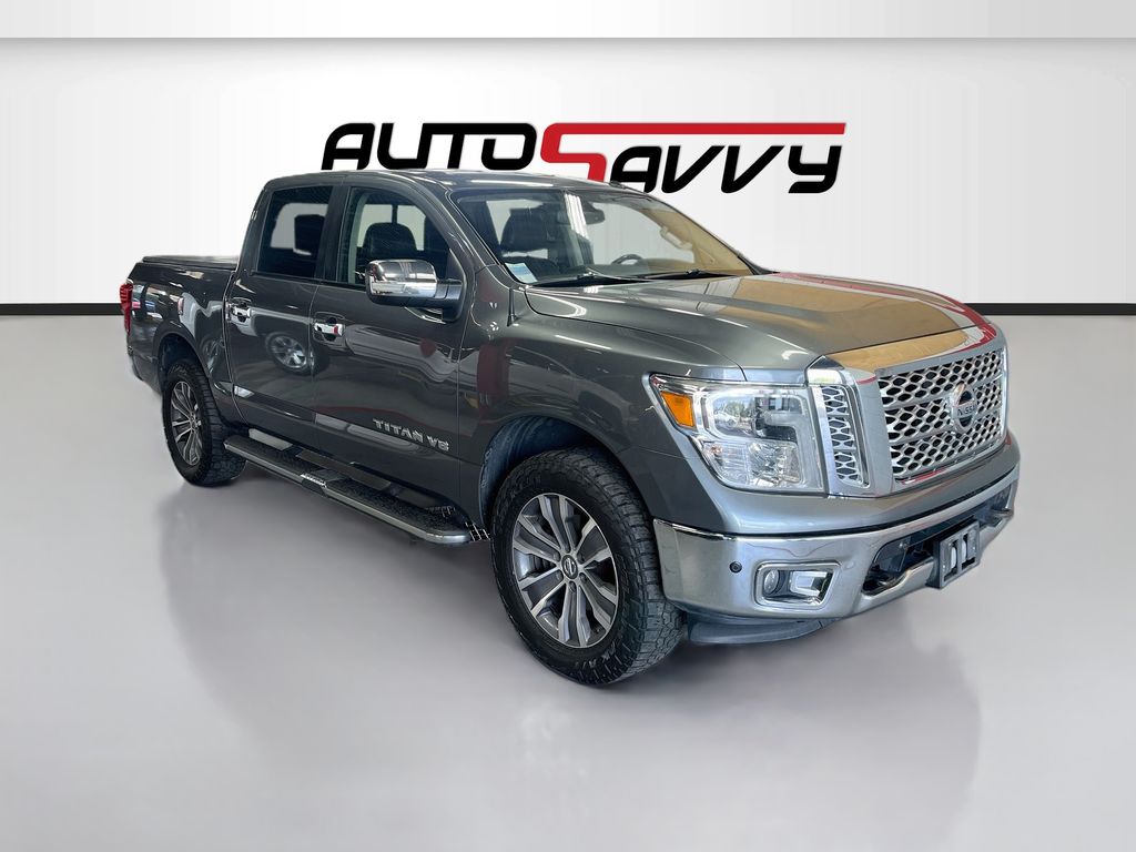 Gray (Gun Metallic) 2018 Nissan Titan Pickup Truck Four-Wheel Drive 7-Speed Automatic