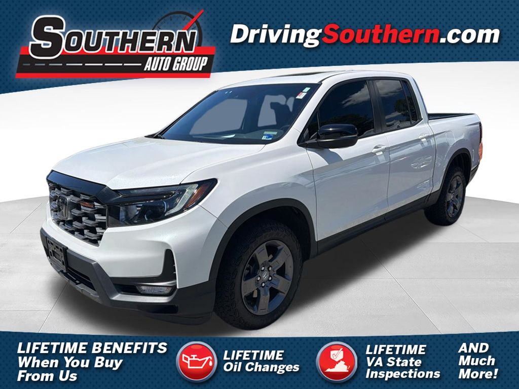 Platinum White Pearl 2024 Honda Ridgeline Pickup Truck All-Wheel Drive 9-Speed Automatic