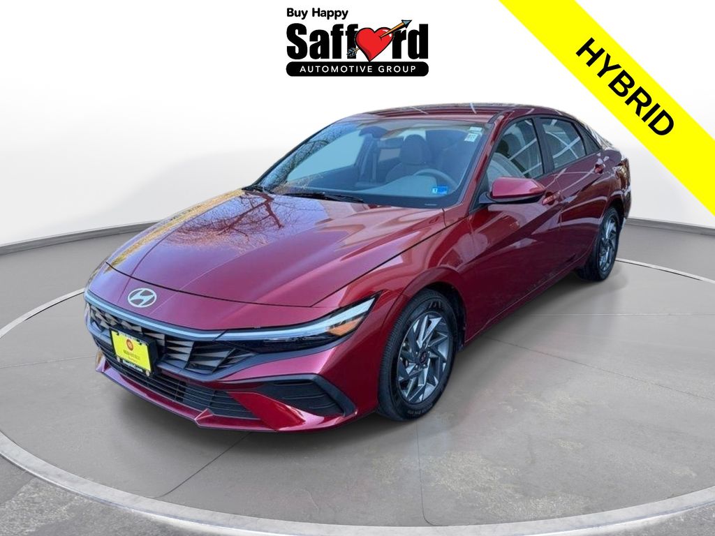 Ultimate Red Metallic 2024 Hyundai Elantra Hybrid Blue FWD Sedan Front-Wheel Drive 6-Speed Dual Clutch