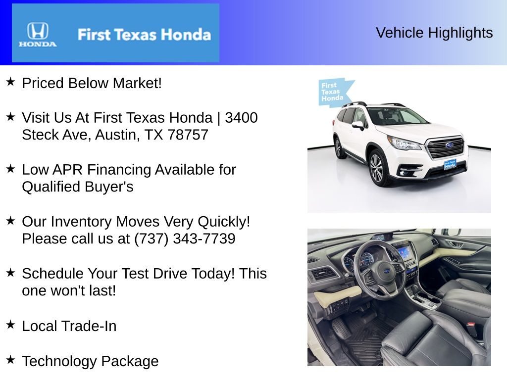 Used Car 2021 Subaru Ascent  Limited For Sale Under $25,000 In San Antonio, Texas