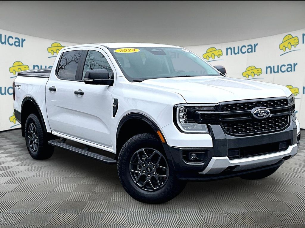 White 2024 Ford Ranger XLT SuperCrew 4WD Pickup Truck Four-Wheel Drive Automatic