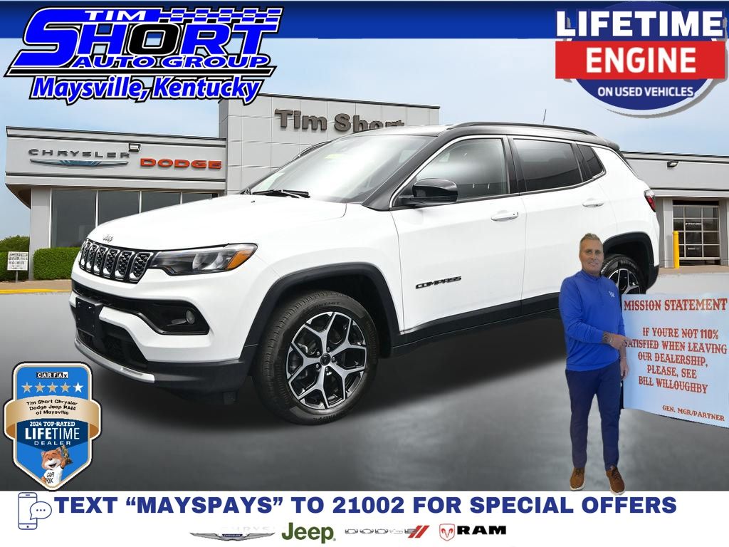 Bright White Clearcoat 2025 Jeep Compass SUV / Crossover Four-Wheel Drive 8-Speed Automatic
