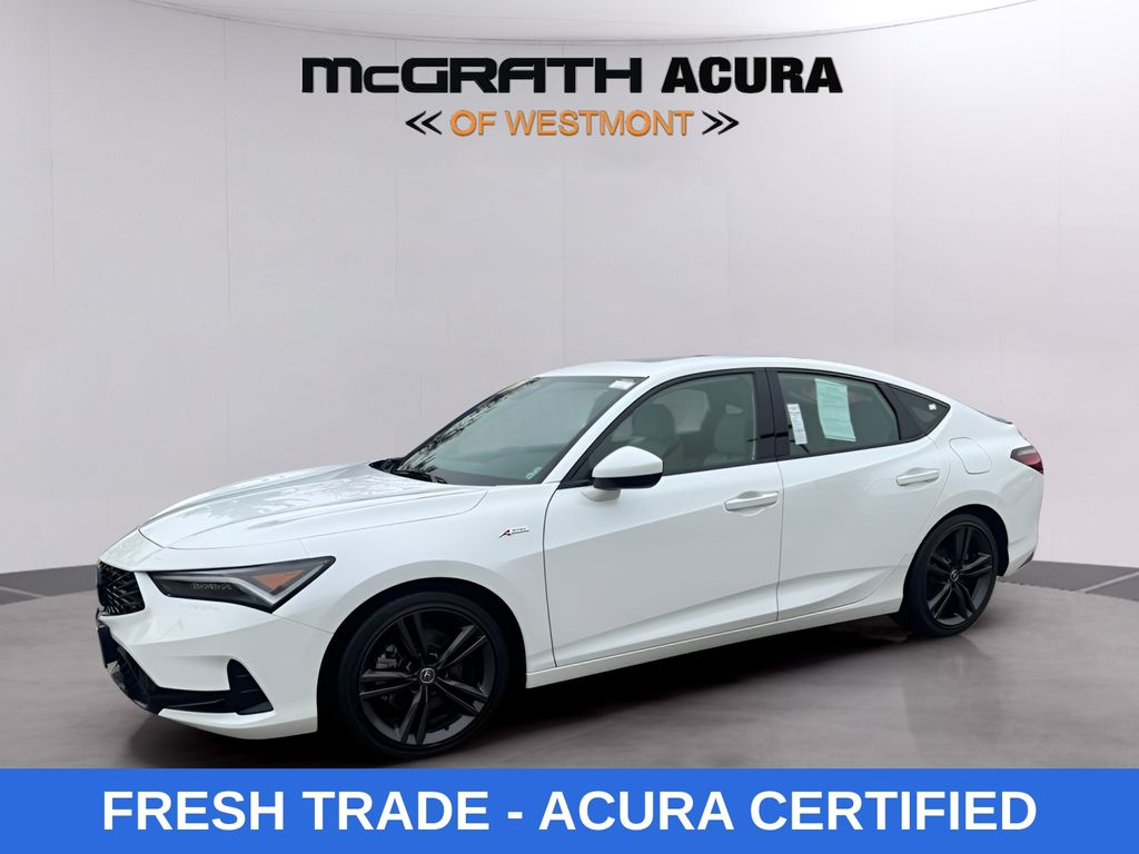 Platinum White Pearl 2023 Acura Integra FWD with A-SPEC Package Sedan Front-Wheel Drive Continuously Variable Transmission