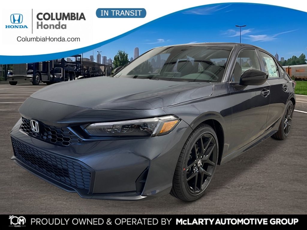 Meteorite Gray Metallic 2026 Honda Civic Sedan Front-Wheel Drive Continuously Variable Transmission
