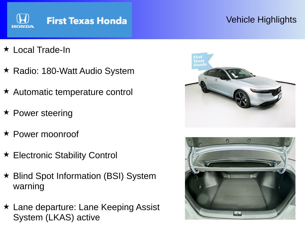 Used Car 2025 Honda Accord Hybrid  Sport For Sale Under $30,000 In Austin, Texas