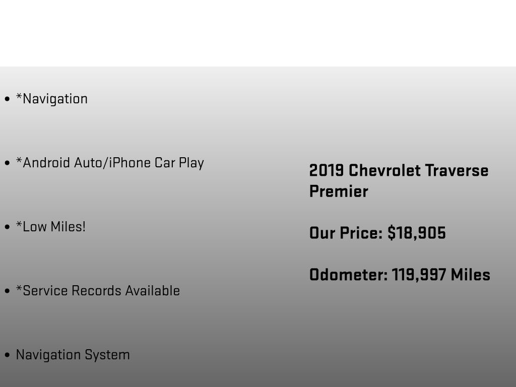 2019 Chevrolet Traverse Premier White at Carlisle Cadillac Buick GMC