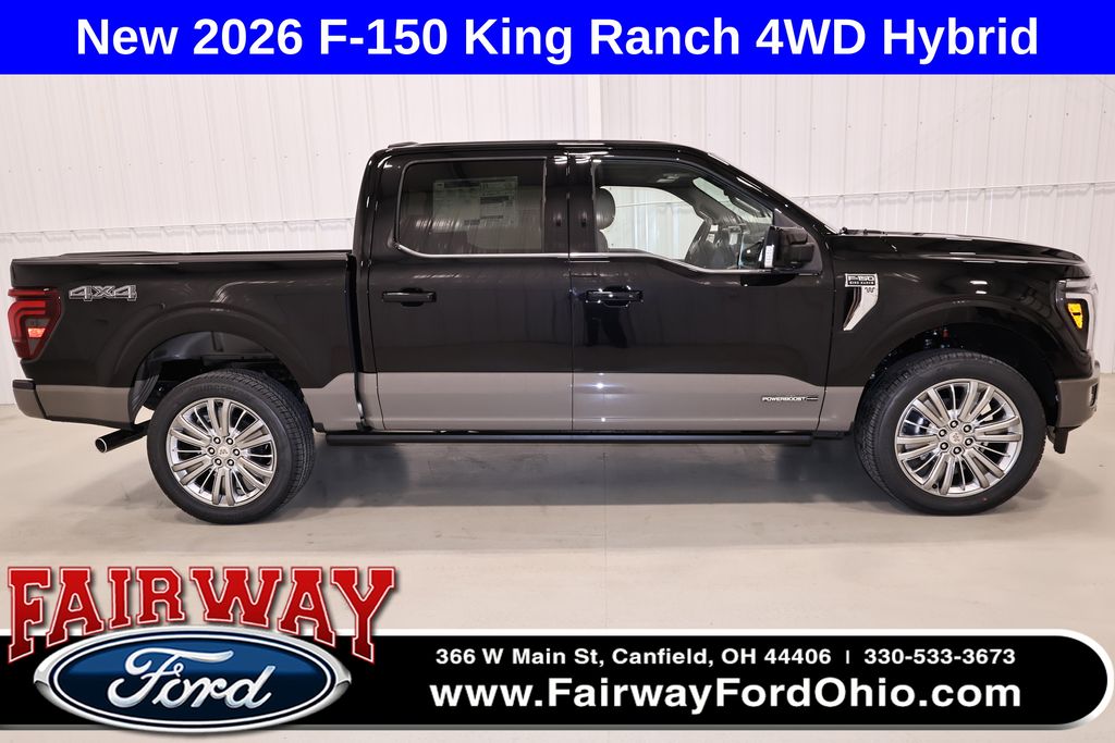 Agate Black Metallic 2026 Ford F-150 King Ranch SuperCrew 4WD Pickup Truck Four-Wheel Drive Automatic