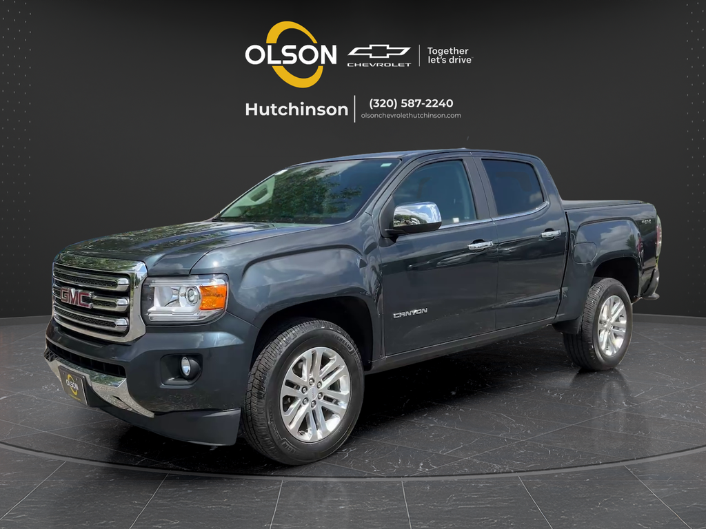 Dark Slate Metallic 2018 GMC Canyon SLT Crew Cab 4WD Pickup Truck Four-Wheel Drive 8-Speed Automatic