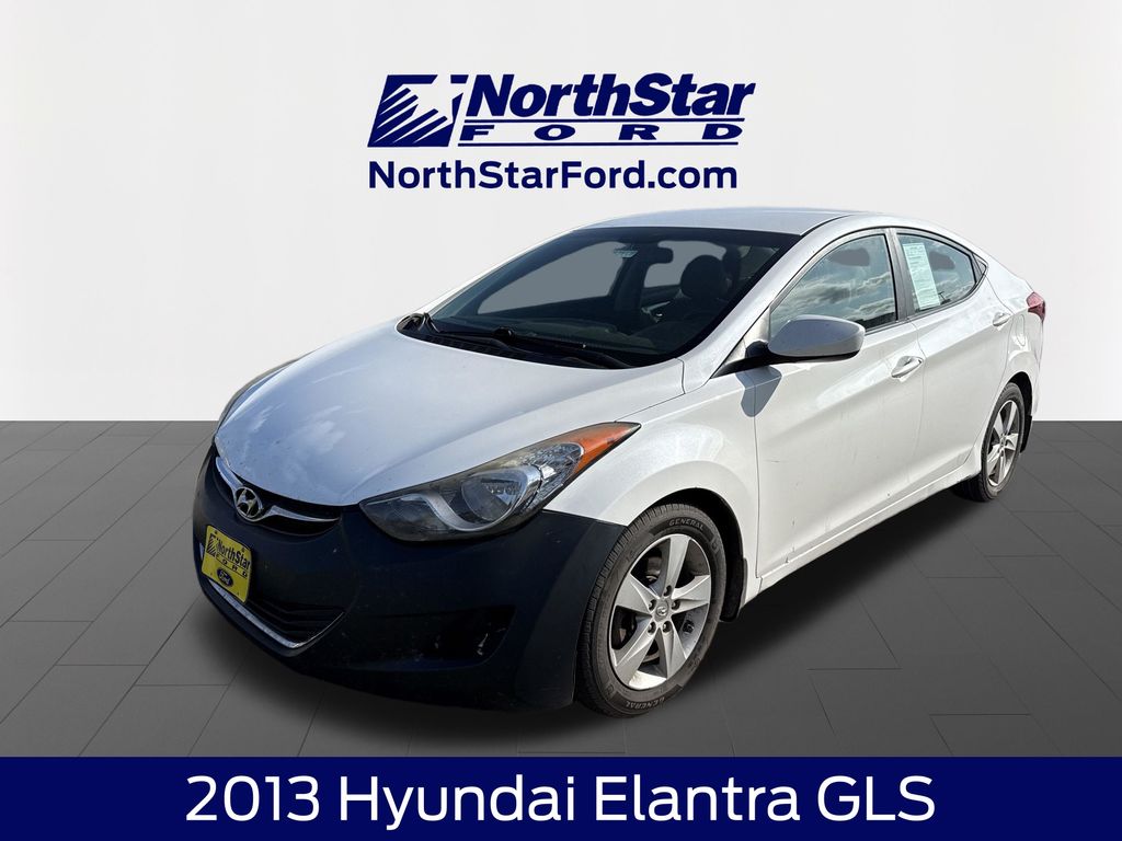 Pearl White 2013 Hyundai Elantra Sedan Front-Wheel Drive 6-Speed Manual