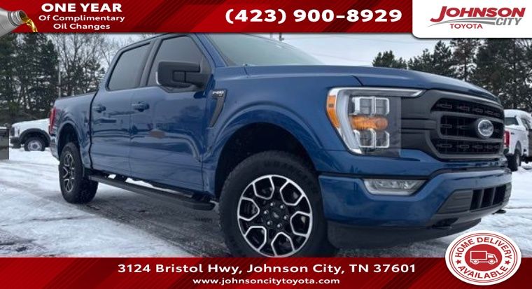 Atlas Blue Metallic 2022 Ford F-150 XLT SuperCrew 4WD Pickup Truck Four-Wheel Drive Automatic